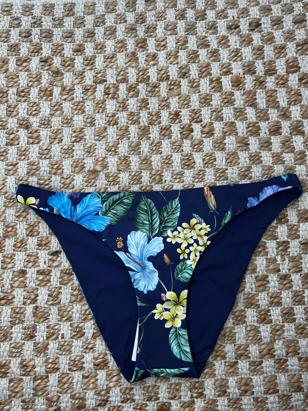 Onia Ashley Bottom Liberty Paradise Bay Deep Blue Multi Floral Bikini Small NWT